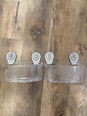 Clear Plastic Suction Shower Caddies - Set of 2